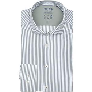 Pure Overhemd Lange Mouw  The Functional Shirt Streep Groen