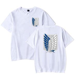 Wish Today Aanval op gigantische Japanse manga T-shirt: Unisex wit T-shirt met ronde hals, korte mouwen, grote maat voor de zomer 31044-31044-T01-BAI. XXXXL wit