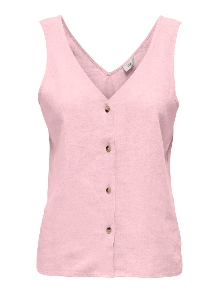 Jacqueline de Yong Say s/l linen v-neck top