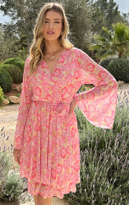 The Musthaves Floral Jurk Wijde Mouw Spring Flower