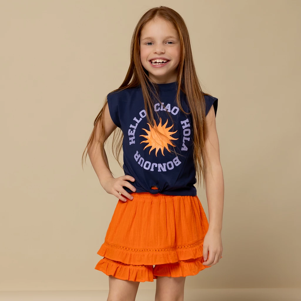 Looxs Revolution Skort mandarijn voor meisjes in de kleur