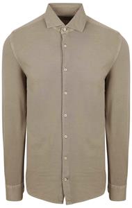 Suitable Piqué Overhemd Taupe