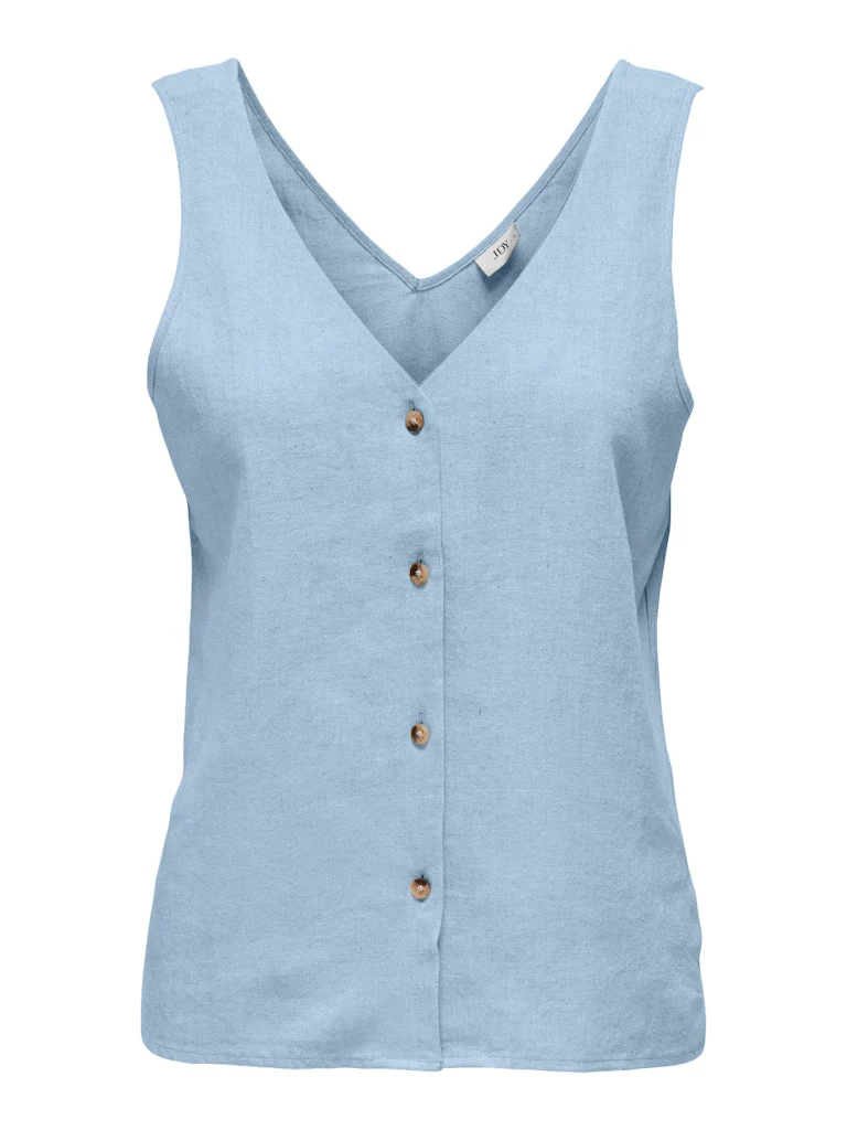 Jacqueline de Yong Say s/l linen v-neck top
