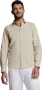 No Excess Shirt solid with linen light desert