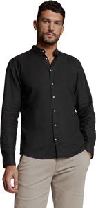 No Excess Shirt granddad solid with linen black