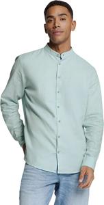 No Excess Shirt granddad solid with linen ice