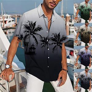 Ximalaya (Qunide) Designer lente zomer heren casual katoenen effen kleur shirts met korte mouwen losse shirts XXXXL zwart