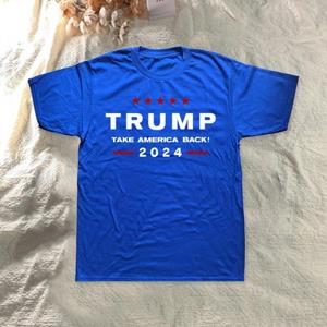 PLUM LAI T-shirt Trump President Verkiezingsbrief Print Individueel Ronde Hals Korte Mouwen Los Zacht Campagne XS blauw