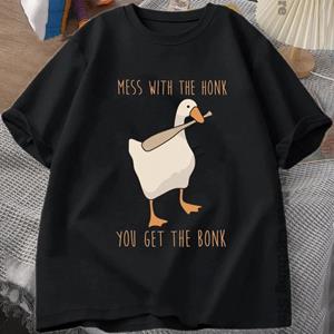 Enter Boutique Sports Clothing Collection Zomermode Heren T-shirts Grappige Untitled Goose Game Tops Heren Dames Katoenen Losse Tee Rommel Met De Toeter Krijg Je De Bonk T-shirt XS