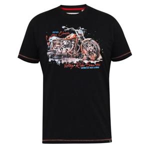 Duke Mens D555 Lorne Motorbike Crew Neck Kingsize T-Shirt 3XL zwart