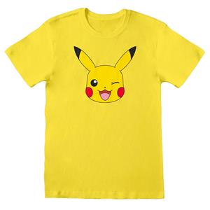 Pokemon Unisex volwassen t-shirt met pikachu-gezicht