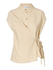 Selected Femme slflisa ss wrap shirt b 16097924 birch