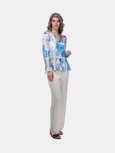 Mucho Gusto  blouse grazie blauw hart elegantie