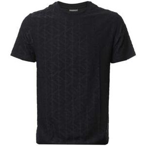 Emporio Armani T-shirt  Beach Woven All Over Eagle T-Shirt Black