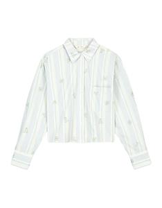 Olaf Hussein Embro logo stripe cropped shirt ls blouses w200308