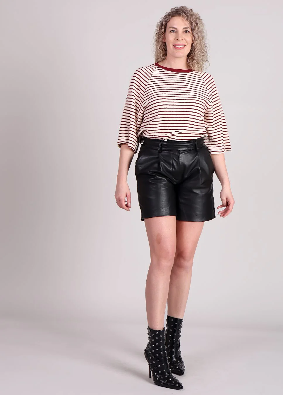 Co'Couture Phoebecc leather pleat shorts