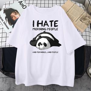 Enter Boutique Sports Clothing Collection Lazy Panda Ik haat ochtendmensen Cartoons Herenkleding Casual All-math Katoenen T-shirts Oversize Ademende mannen Korte mouwen XS