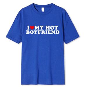 Enter Boutique Sports Clothing Collection Vintage Grappig Ik Hou Van Mijn Hete Vriendin Vriendje T-shirt Koppel Grafisch T-shirt Mannen Vriendjes Katoen Casual Sport Streetwear XS