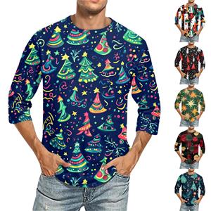 Ximalaya Heren Ronde Hals Driekwart Mouw Top Casual Mode T-shirt L wit