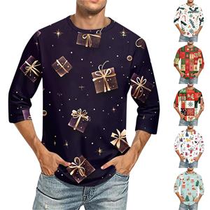 Ximalaya Heren Ronde Hals Driekwart Mouw Top Casual Mode T-shirt XXXL wit