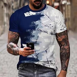 BOLIV MODA Heren T-shirt Snel drogende tops Zomermode Straat Korte mouw T-shirts 3D grafische print T-shirts Oversized herenkleding M