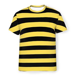 ETST 03 Kleur Polyester T-shirts Me Before You Zwart en Gele Strepen Personaliseer Heren Dunne T-shirt Hipster Tops S