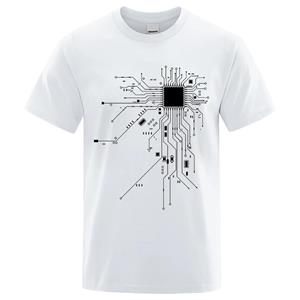 Comfortable season CPU Processor Circuit Diagram T-shirt Heren Zomer Katoenen T-shirt Heren Grappige Tops Mode Tees Homme Merk Unisex Kleding C99 S beige