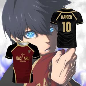 Xuhaijian02 Japanse anime Blue Lock Cosplay T-shirt Heren Jersey Zomer Unisex 3D Geprint T-shirt O-hals Sporttops Herenkleding T-shirt S