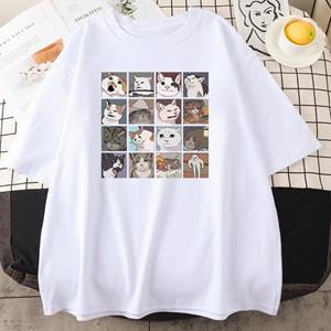 Comfortable season Meme Katten Puzzel Creativiteit Bedrukte Heren T-shirts Strand Ademend Grappige Kleding Oversize Casual Katoenen Tops Mannen Korte Mouw S beige