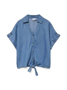 Vero Moda Vmfleur ss bow tencel shirt blue denim