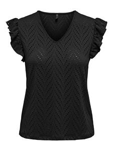 Only Onlsmilla sl v-neck frill top jrs -