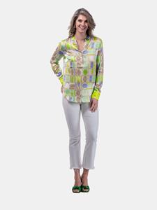 Mucho Gusto  blouse monza luipaard mg groen blauw