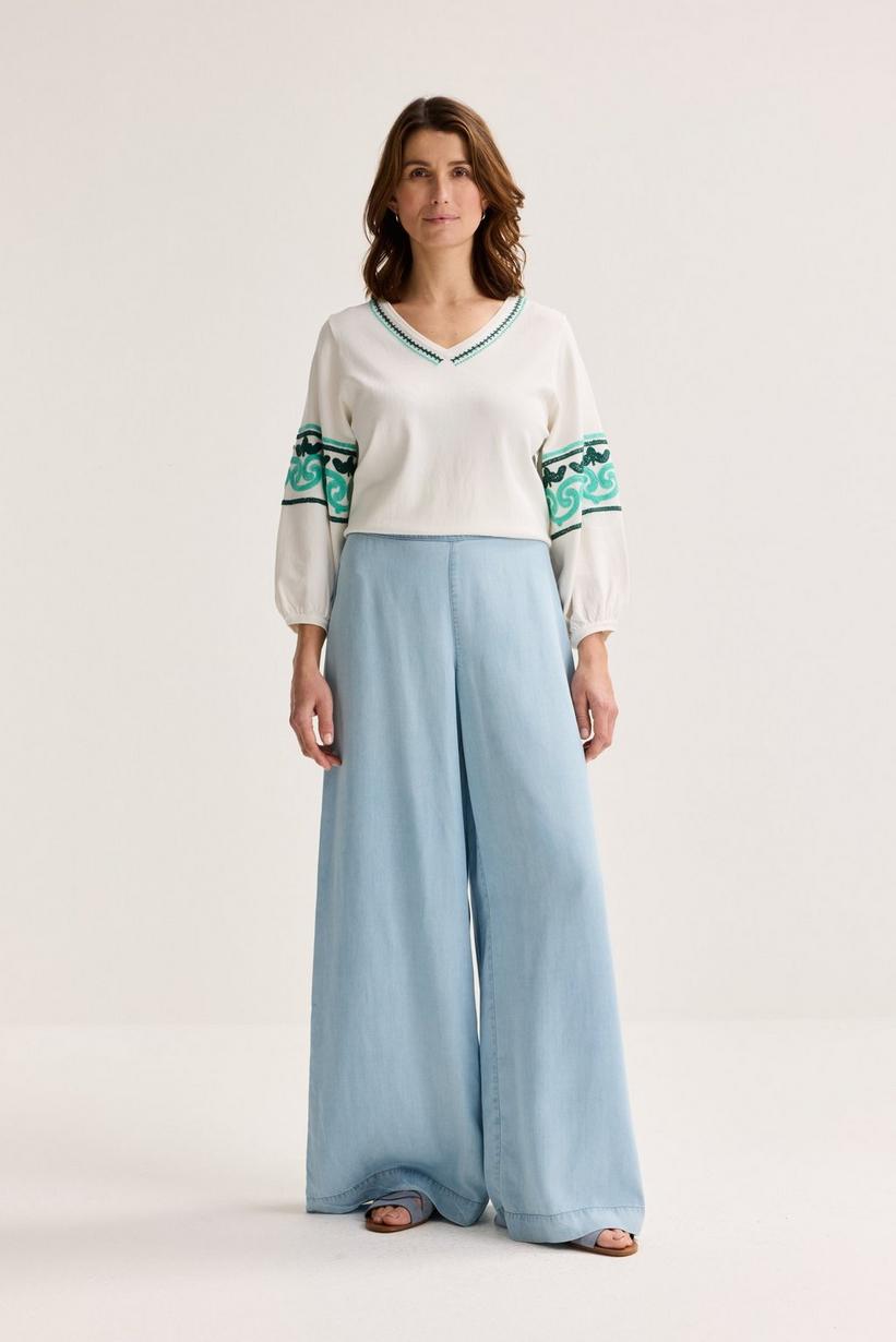 Améline Wijde Lyocell Jeans Met Rugelastiek