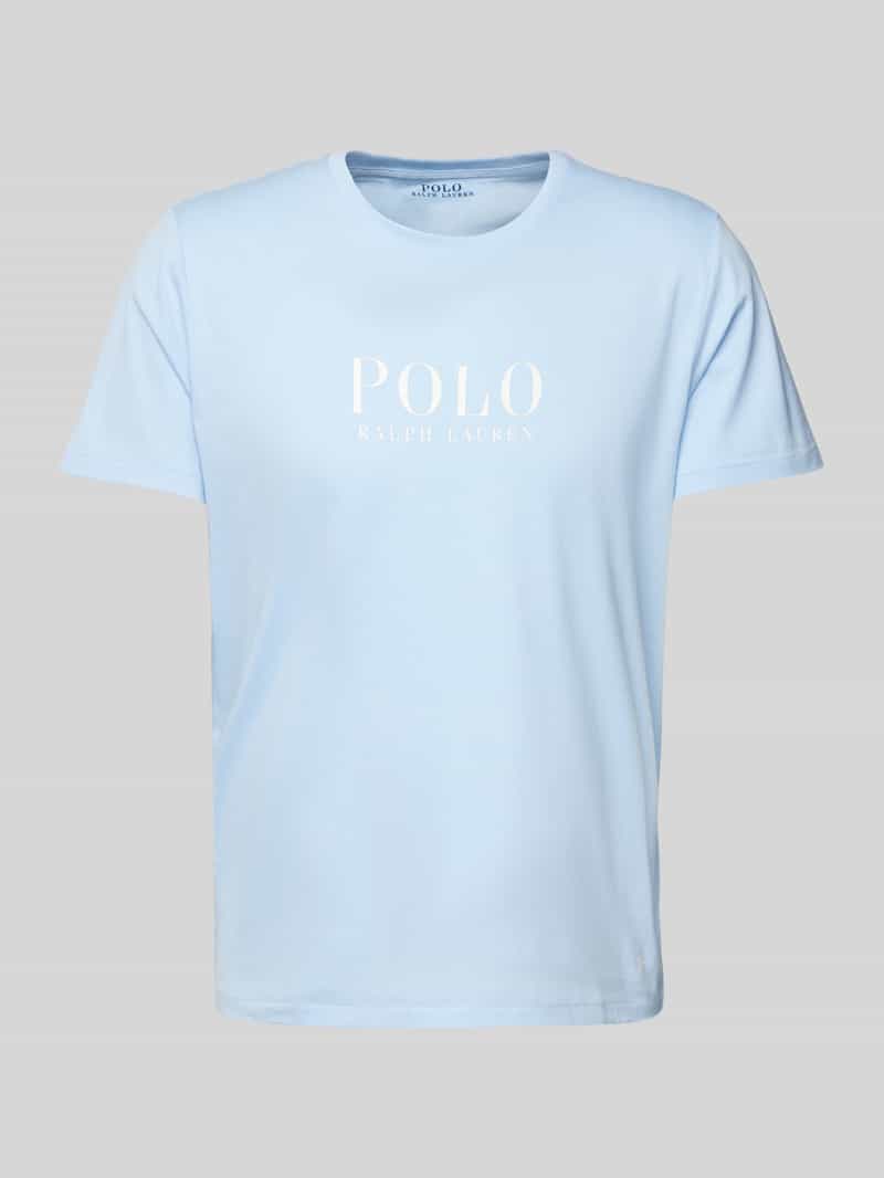 BOSS GREEN Shirt met ronde hals Thee met gegomd contrast-logo
