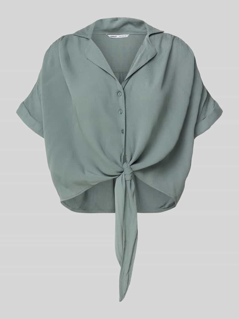 Only Blouse met korte mouwen ONLPAULA LIFE S/S TIE SHIRT WVN NOOS