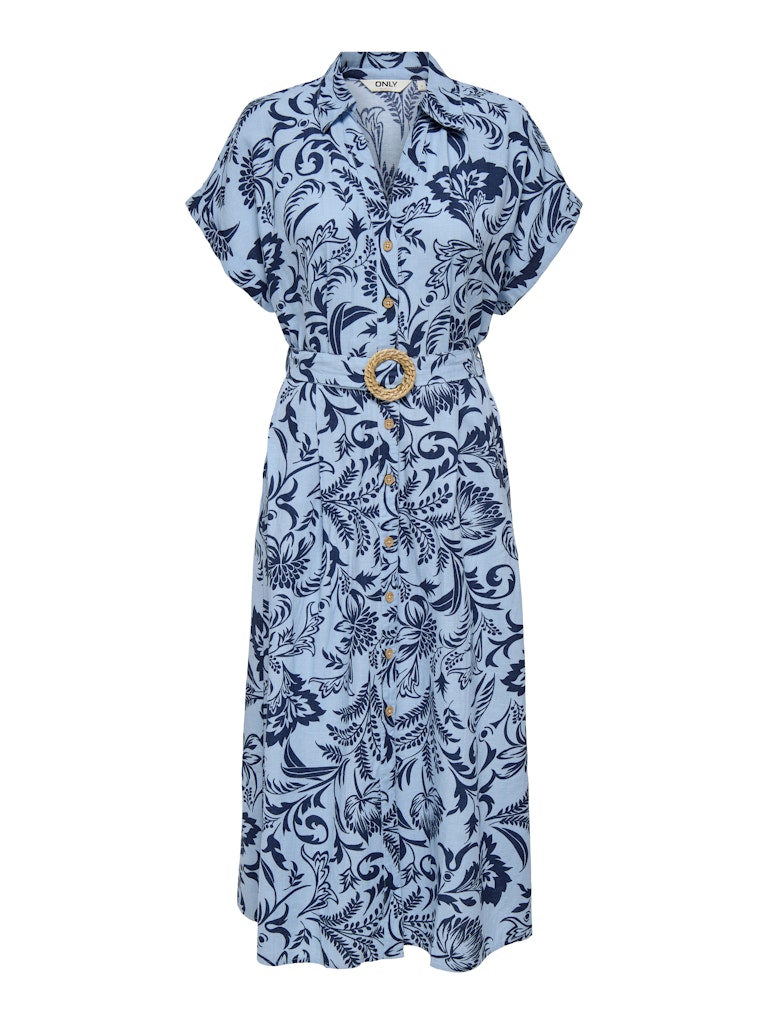 Only onljakiri linen ss midi shirt dress 15357784 cerulean