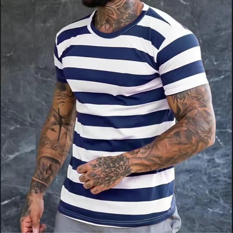 Forever Men 3D-geprint Street Hip Hop Heren T-shirt met strepenprint Dagelijks casual Oversized Sportkleding Gymtops Ropa Hombre Zomer T-shirts met korte mouwen XXL