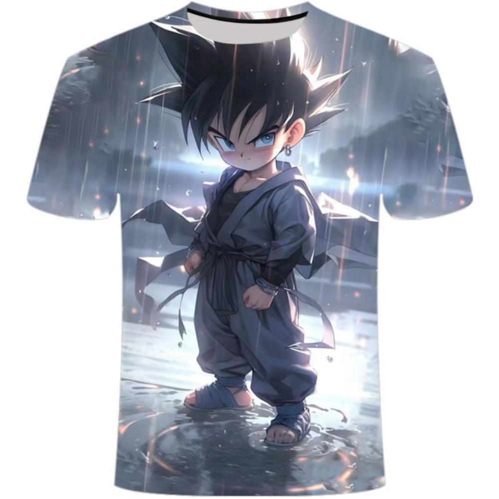 Baibao QIQI Anime Shirt 3D Print Comic Novelty Zomer T-shirt, Modieus T-shirt met korte mouwen voor mannen en vrouwen, zwarte ronde hals. XXS