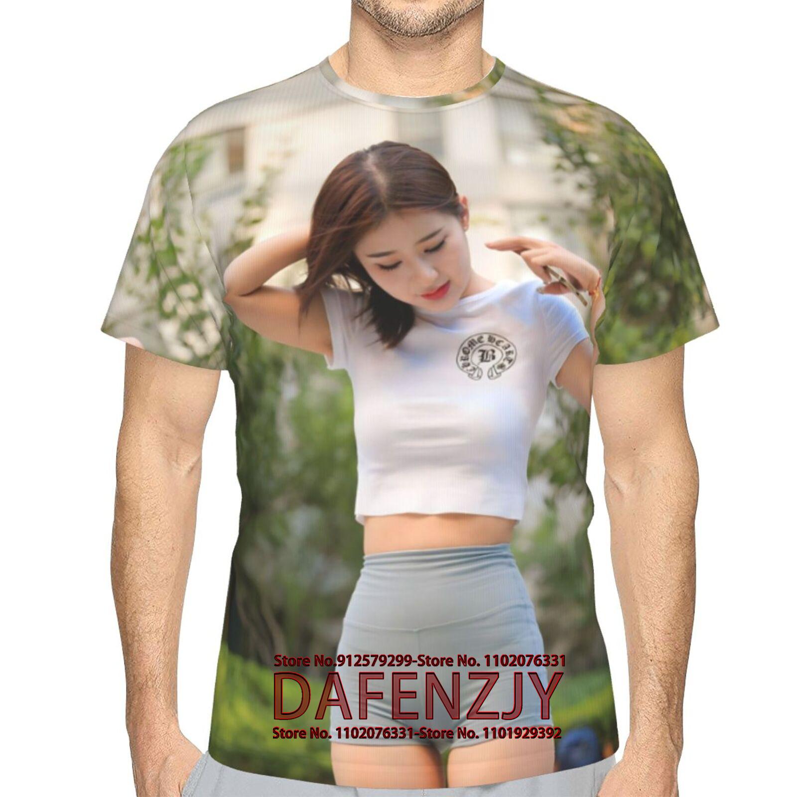 Etst 003 Zomer T-shirt voor heren Sexy Aziatische schoonheid Grafische 3D-print Mode Korte mouw T-shirt Heren Casual T-shirts Streetwear S
