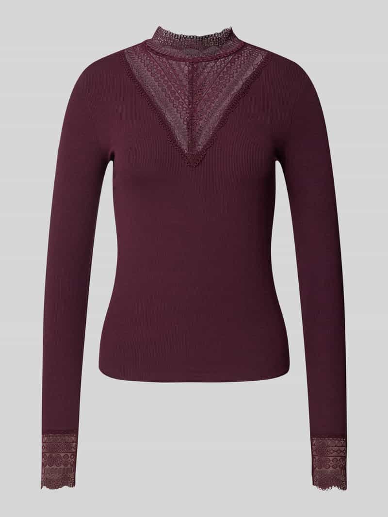 Only Kanten shirt ONLTILDE L/S HIGH NECK LACE TOP JRS