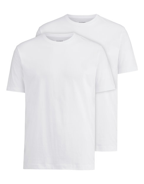 OLYMP T-shirt Casual met ton-in-ton logo-borduursel op de mouw (set, 2-delig, 2 stuks)