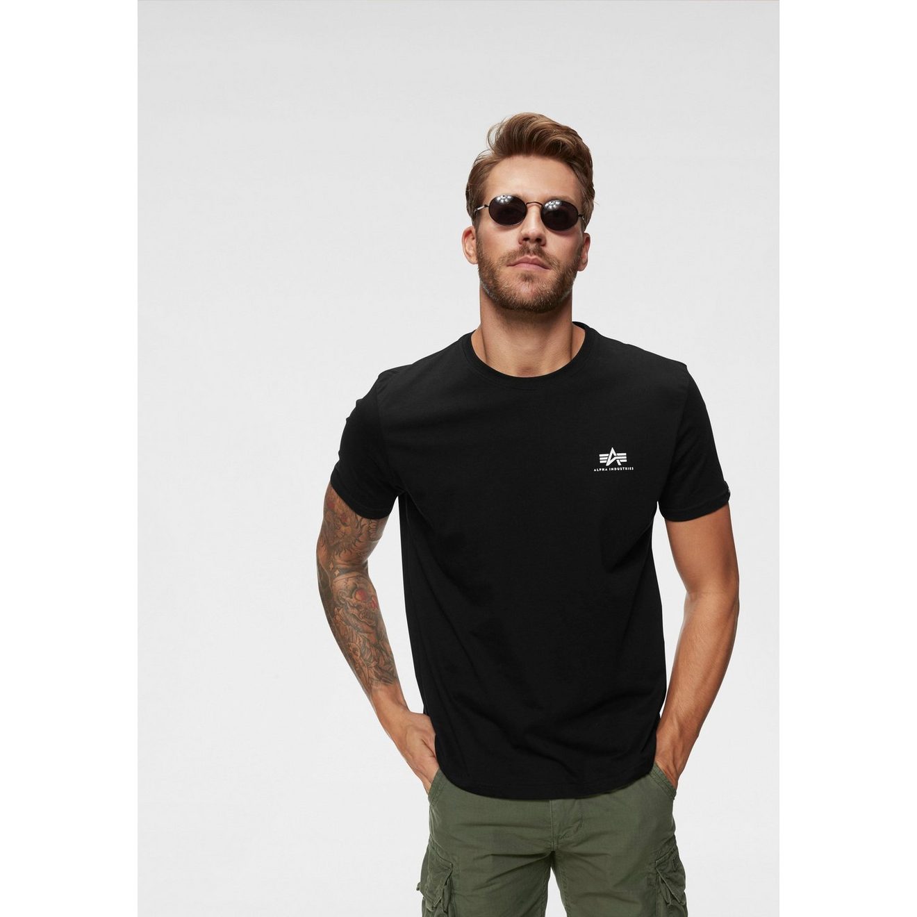 Alpha Industries Shirt met ronde hals BASIC T SMALL LOGO