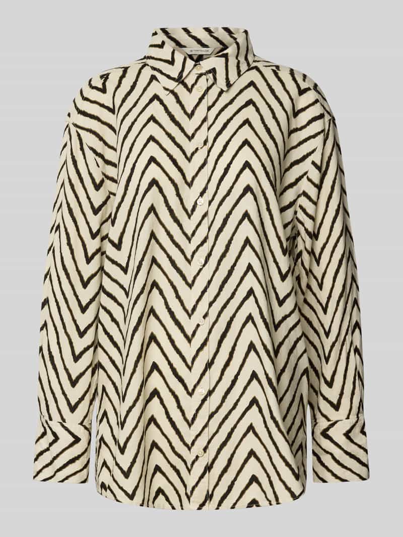 Tom Tailor Blouse met lange mouwen met zigzagpatroon