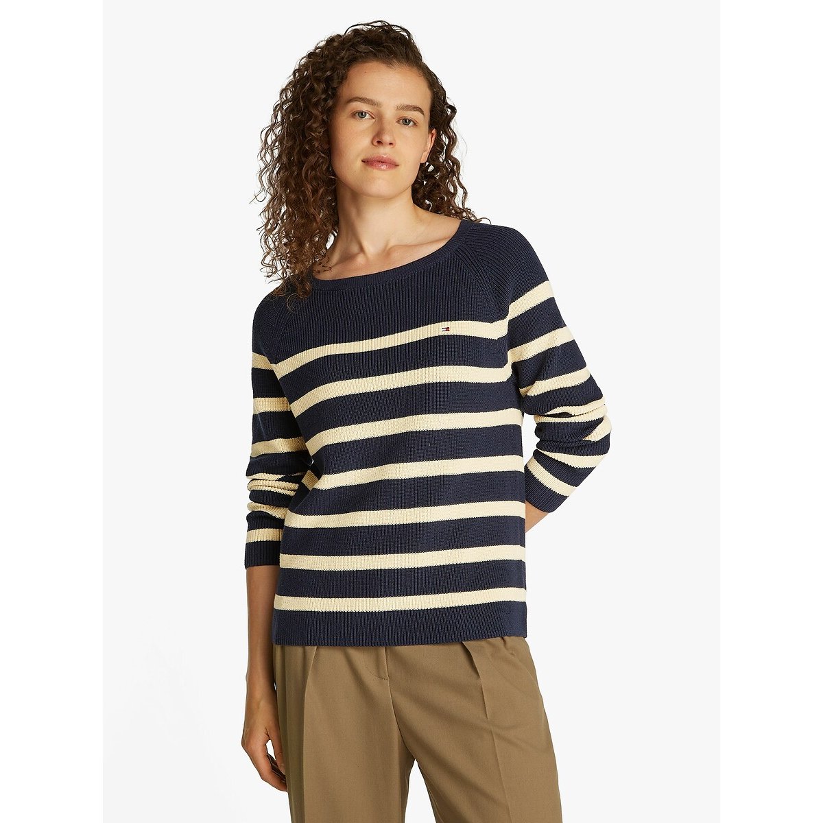 Tommy Hilfiger Gebreide trui CO CARDI FINE GG LS BOAT-NK SWT
