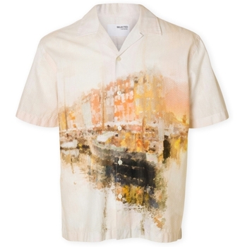 Selected Overhemd Lange Mouw  RelaxCarl Shirt - Apricot