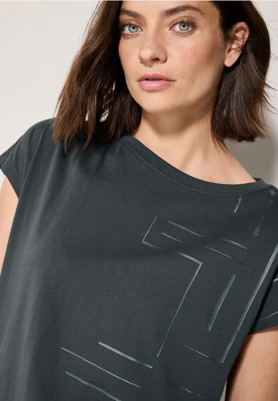 Cecil T-shirt met folieprint