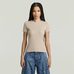 G-Star RAW Rib Cap Sleeve T-shirt - Beige - Dames