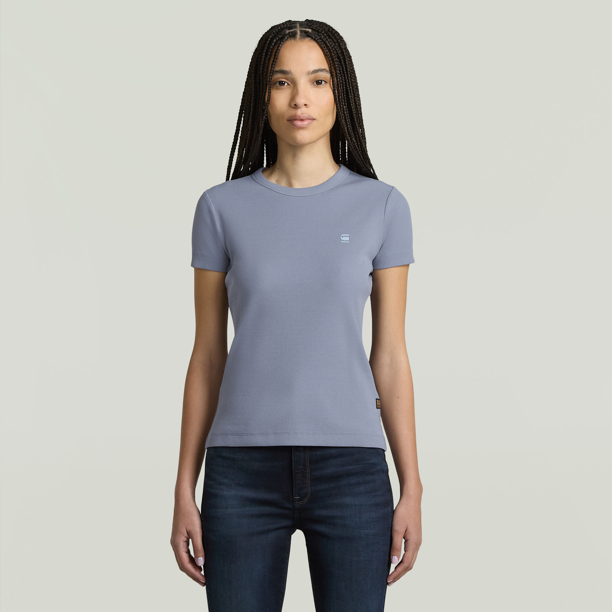 G-Star RAW Rib Cap Sleeve T-shirt - Lichtblauw - Dames