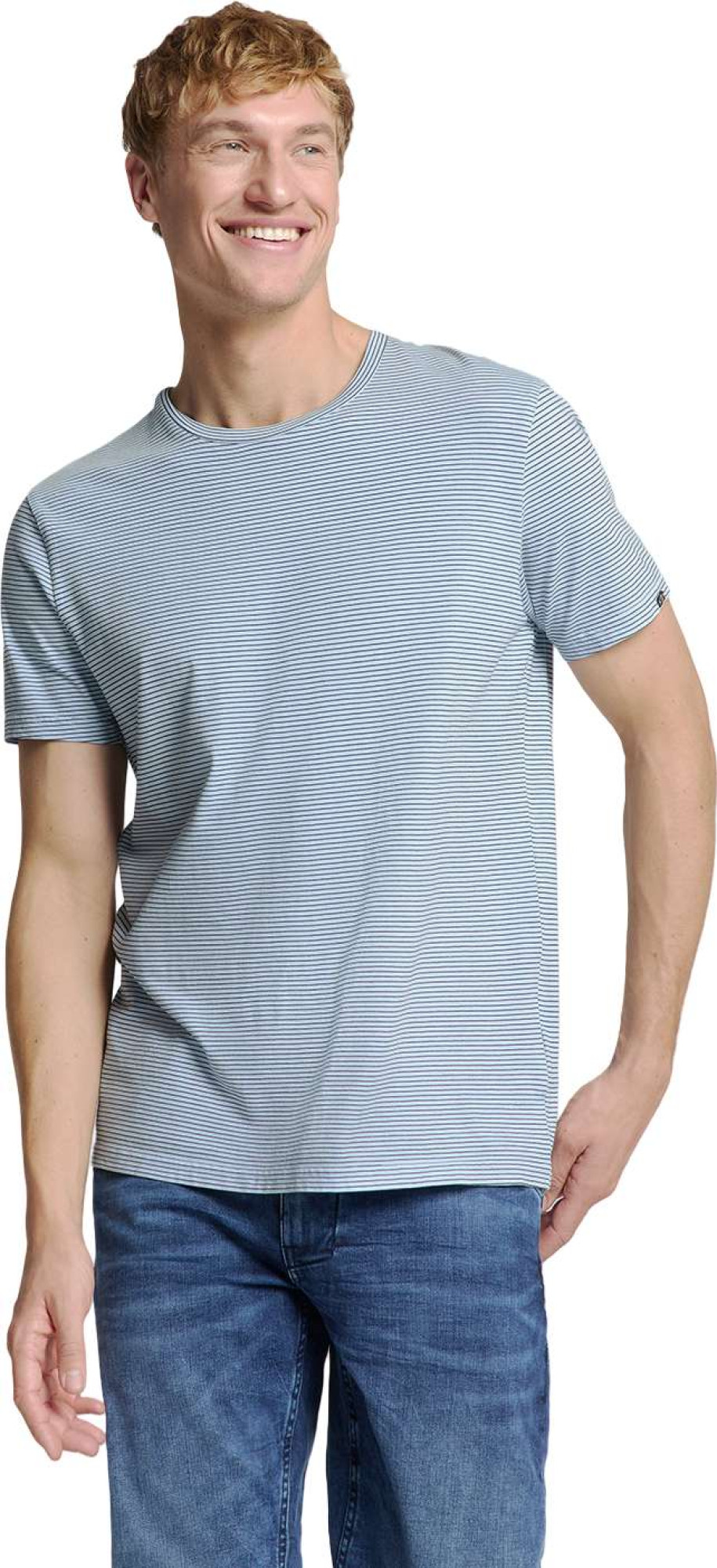 No Excess T-shirt crewneck stripes sky