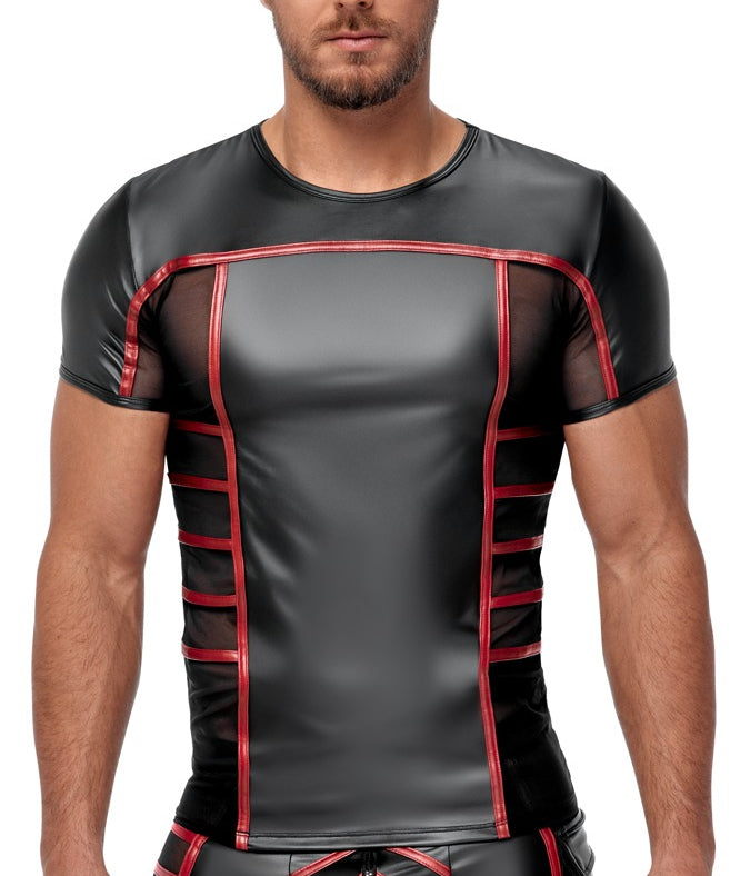 Kamasutoys Sexy T-shirt TOP ORMETO Noir-Rouge - NEK - T-shirt Sexy